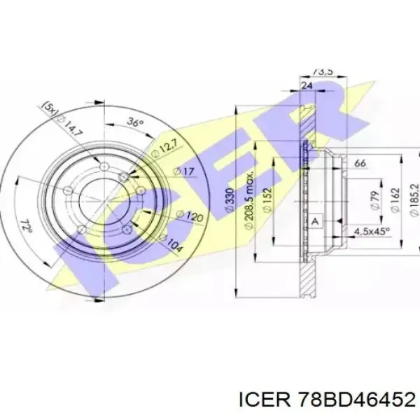 Передние тормозные диски 78BD46452 Icer