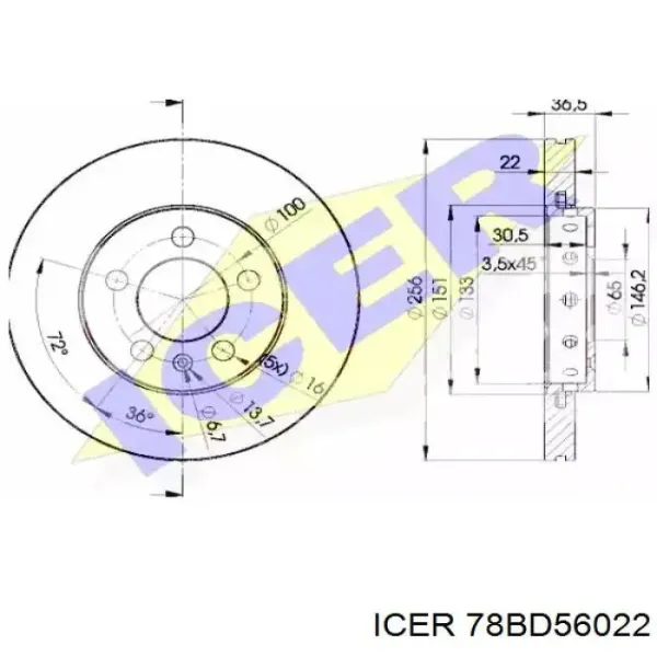 Передние тормозные диски 78BD56022 Icer