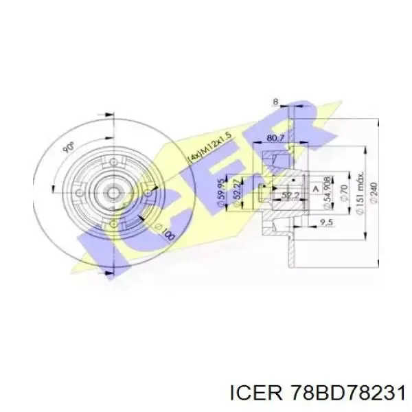 Тормозные диски 78BD78231 Icer