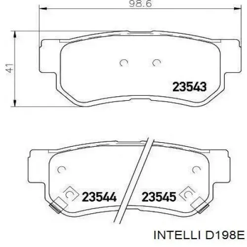 Задние тормозные колодки D198E Intelli