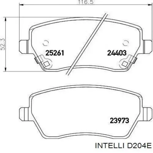 Передние тормозные колодки D204E Intelli