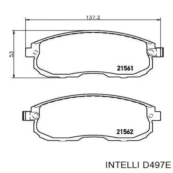 Передние тормозные колодки D497E Intelli