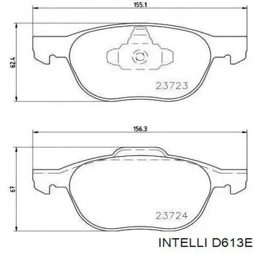 Передние тормозные колодки D613E Intelli