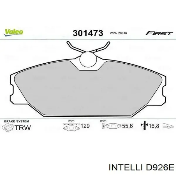 Передние тормозные колодки D926E Intelli