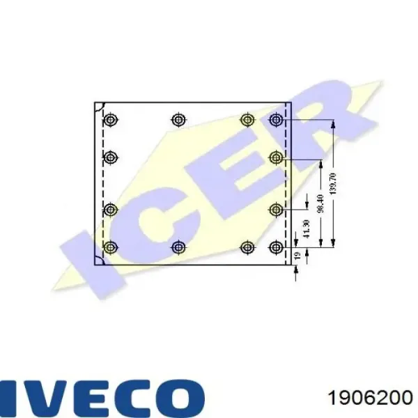 Накладка тормозная передняя (TRUCK) 1906200 Iveco