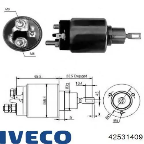 Втягивающее реле стартера 42531409 Iveco