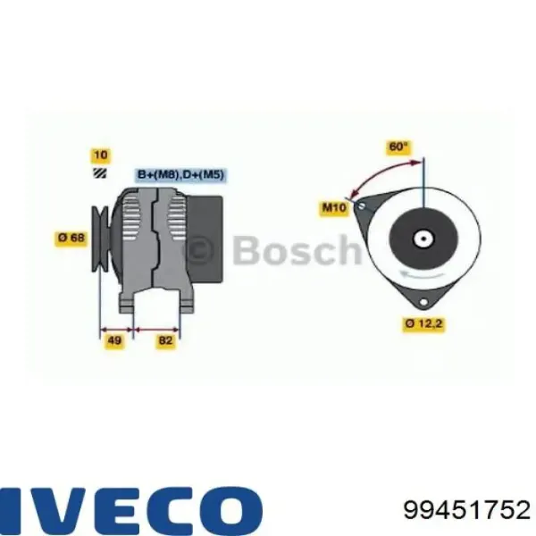 Генератор 99451752 Iveco