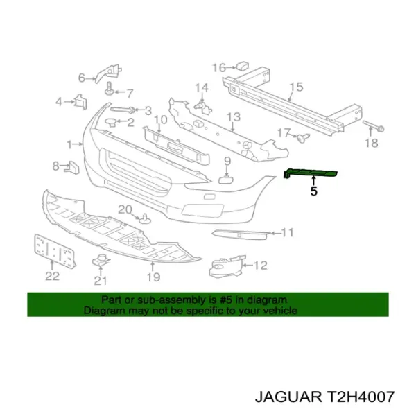 Абсорбер переднего бампера T2H4007 Jaguar