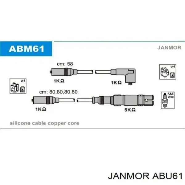 Высоковольтные провода ABU61 Janmor