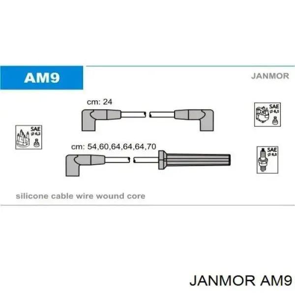 Высоковольтные провода AM9 Janmor