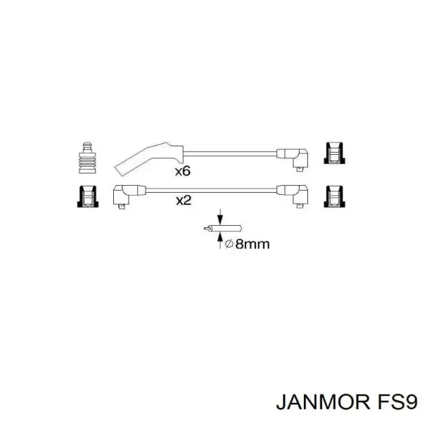 Высоковольтные провода FS9 Janmor