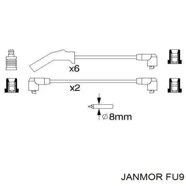 Высоковольтные провода FU9 Janmor
