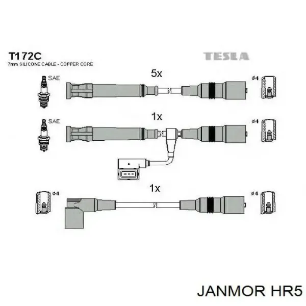 Высоковольтные провода HR5 Janmor