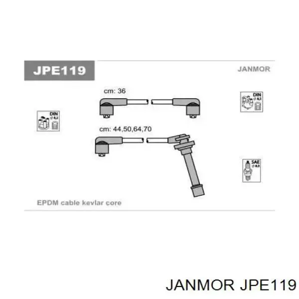 Высоковольтные провода JPE119 Janmor