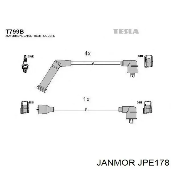 Высоковольтные провода JPE178 Janmor