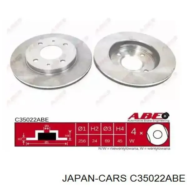 Передние тормозные диски C35022ABE Japan Cars