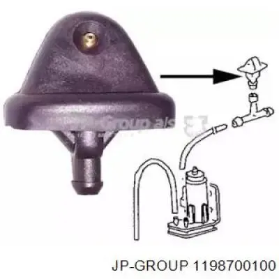 Форсунка омывателя заднего стекла 1198700100 JP Group