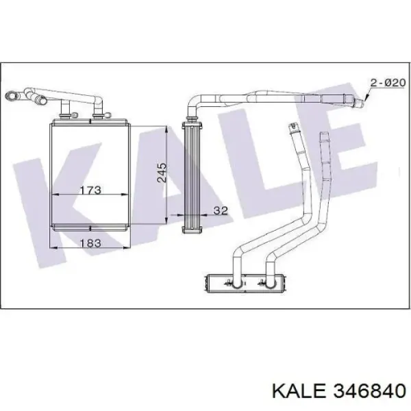 Радиатор печки 346840 Kale