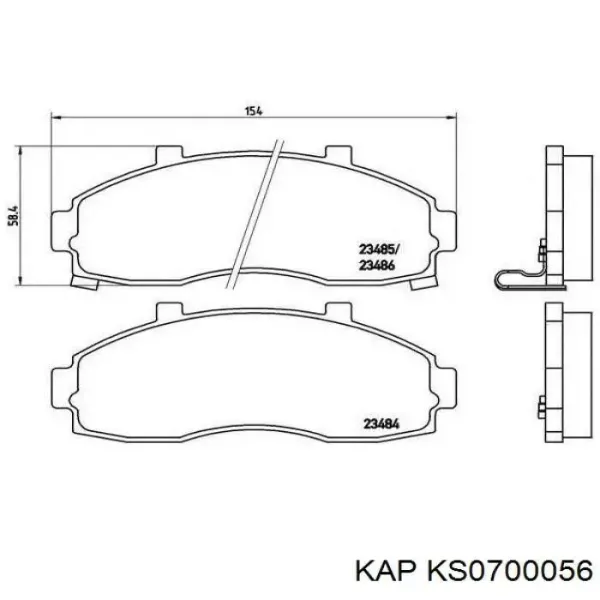 Задние тормозные колодки KS0700056 KAP
