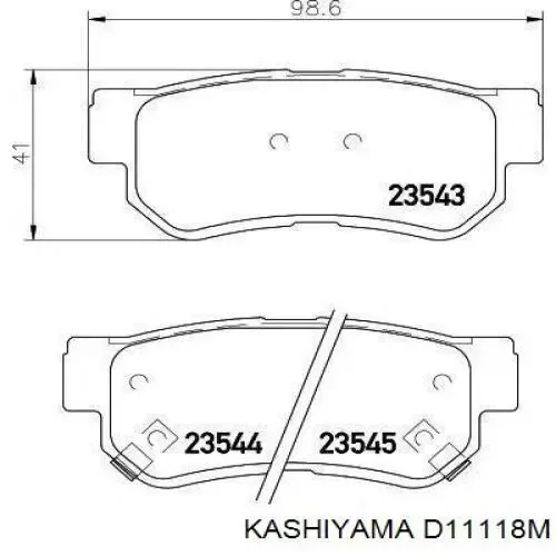 Задние тормозные колодки D11118M Kashiyama