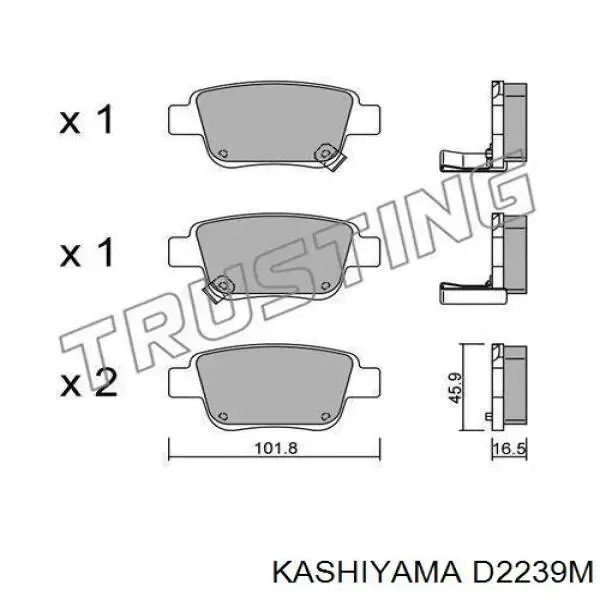 Задние тормозные колодки D2239M Kashiyama