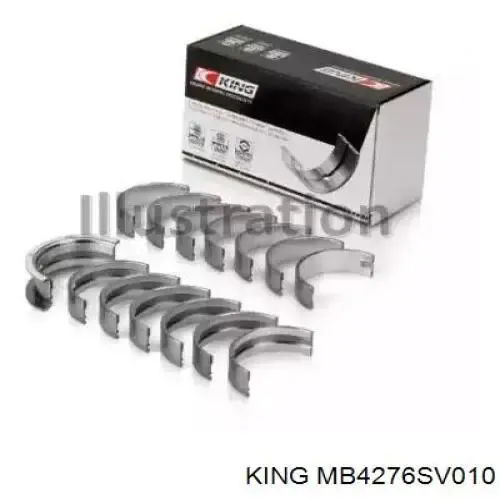 Вкладыши коленвала коренные, комплект, 1-й ремонт (+0,25) MB4276SV010 King