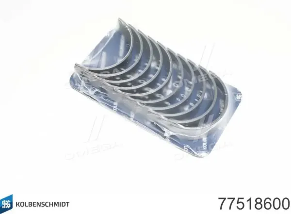 Вкладыши коленвала коренные, комплект, стандарт (STD) 77518600 Kolbenschmidt