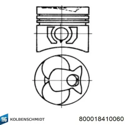 Кольца поршневые на 1 цилиндр, 2-й ремонт (+0,65) KOLBENSCHMIDT 800018410060