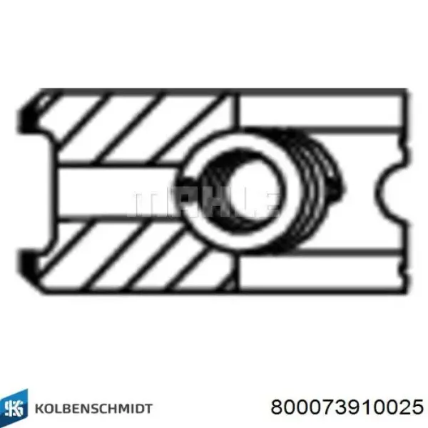 Кольца поршневые на 1 цилиндр, 1-й ремонт (+0,25) 800073910025 Kolbenschmidt
