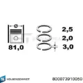 Кольца поршневые комплект на мотор, 2-й ремонт (+0,50) Volkswagen LT 2DB, 2DE, 2DK