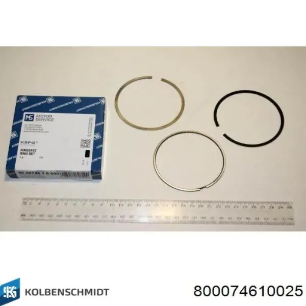 Кольца поршневые на 1 цилиндр, 1-й ремонт (+0,25) 800074610025 Kolbenschmidt