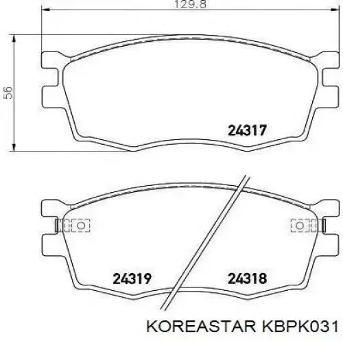 Передние тормозные колодки KBPK031 Koreastar