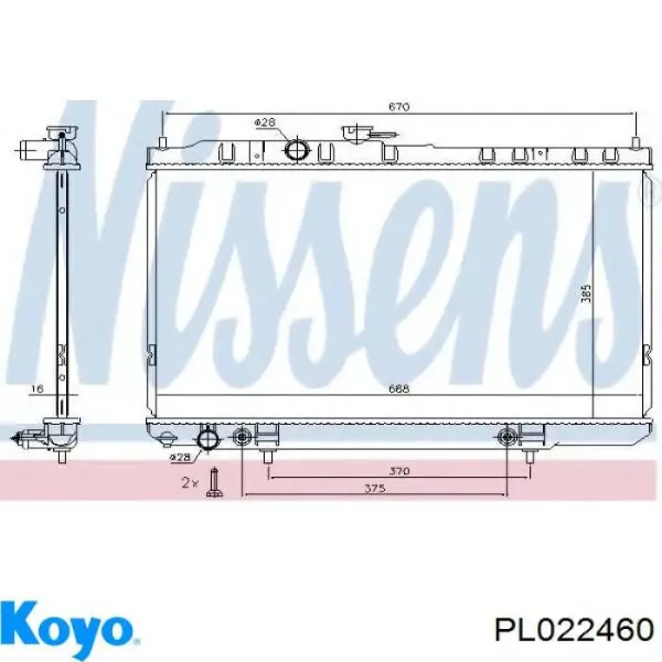 Радиатор PL022460 Koyo