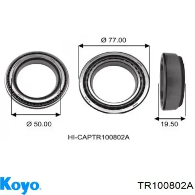Подшипник ступицы передней внутренний KOYO TR100802A