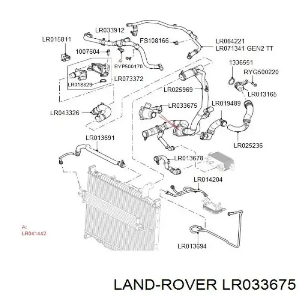 Корпус термостата AH228K515AA Land Rover