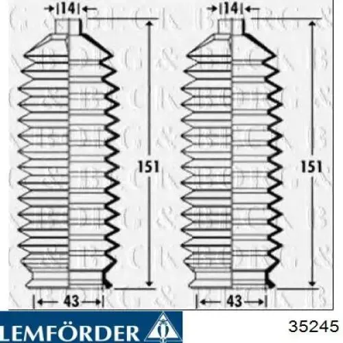 Пыльник рулевой рейки 35245 Lemforder