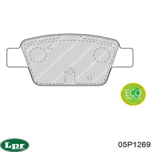 Купить 05P1269 LPR Колодки тормозные задние, дисковые