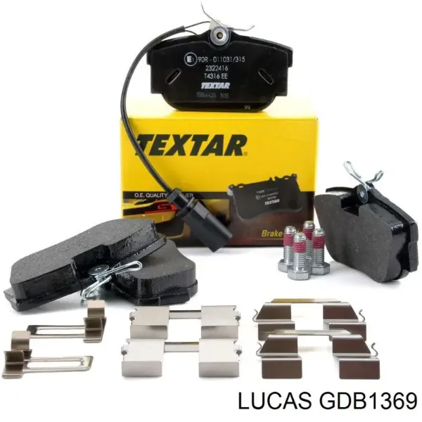 Задние тормозные колодки GDB1369 Lucas