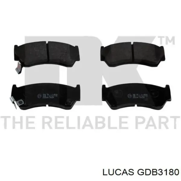 Передние тормозные колодки GDB3180 Lucas