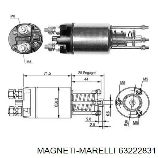 Стартер двигателя Magneti Marelli 63222831