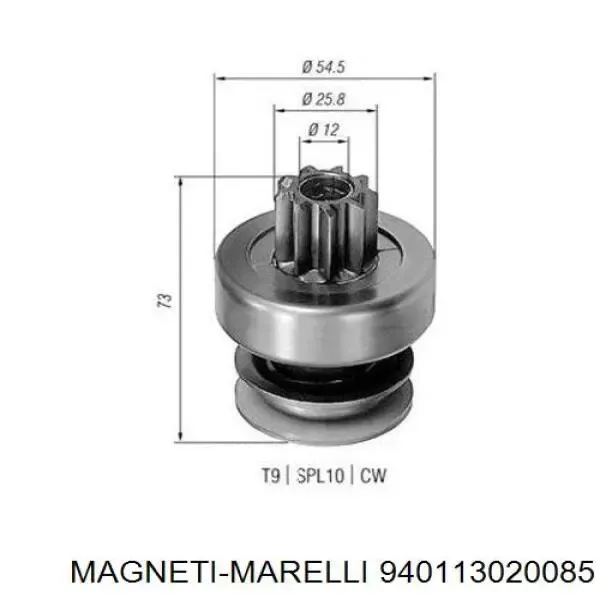 Бендикс стартера 940113020085 Magneti Marelli