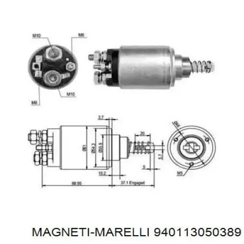 Втягивающее реле стартера 940113050389 Magneti Marelli