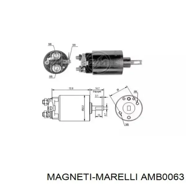 Бендикс стартера AMB0063 Magneti Marelli