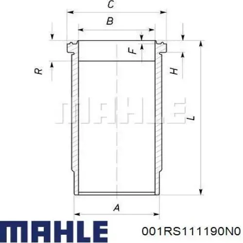 Комплект поршневых колец на 1 цилиндр, стандарт 001RS111190N0 Mahle Original