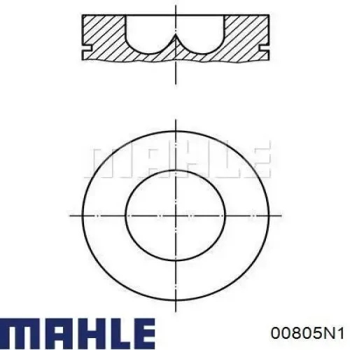 Комплект поршневых колец на 1 цилиндр, 2-й ремонт (+0,50) 00805N1 Mahle Original