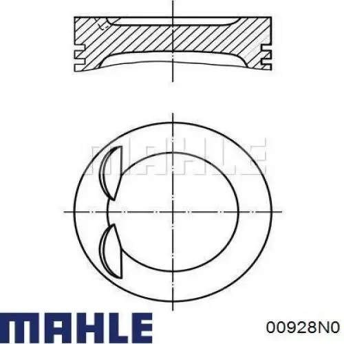Комплект поршневых колец на 1 цилиндр, стандарт 00928N0 Mahle Original