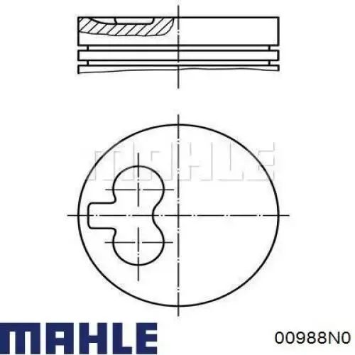 Комплект поршневых колец на 1 цилиндр, стандарт 00988N0 Mahle Original