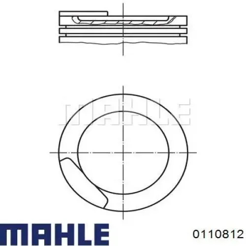 Поршень в комплекте на 1 цилиндр, 3-й ремонт (+0,75) 110812 Mahle Original
