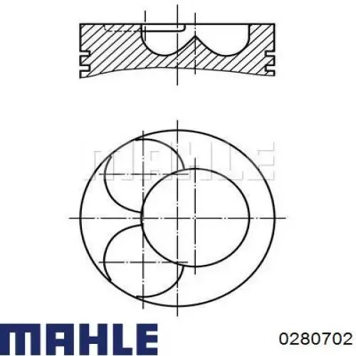 Поршень на 1 цилиндр, 2-й ремонт 280702 Mahle Original