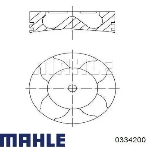 Поршень на 1 цилиндр 0334200 Mahle Original